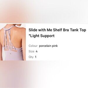 Lululemon Tank Top Womens 4 Pink Slide With Me Tank Athletic Balletcore